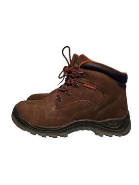 Hytest Brown Leather Lace-Up Waterproof Safety Toe Work Boots Men's Size 10.5W